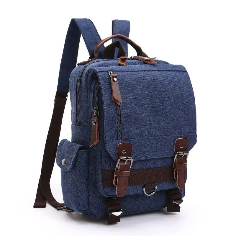 Canvas Backpack Men Travel Back Pack Multifunctional Shoulder Bag