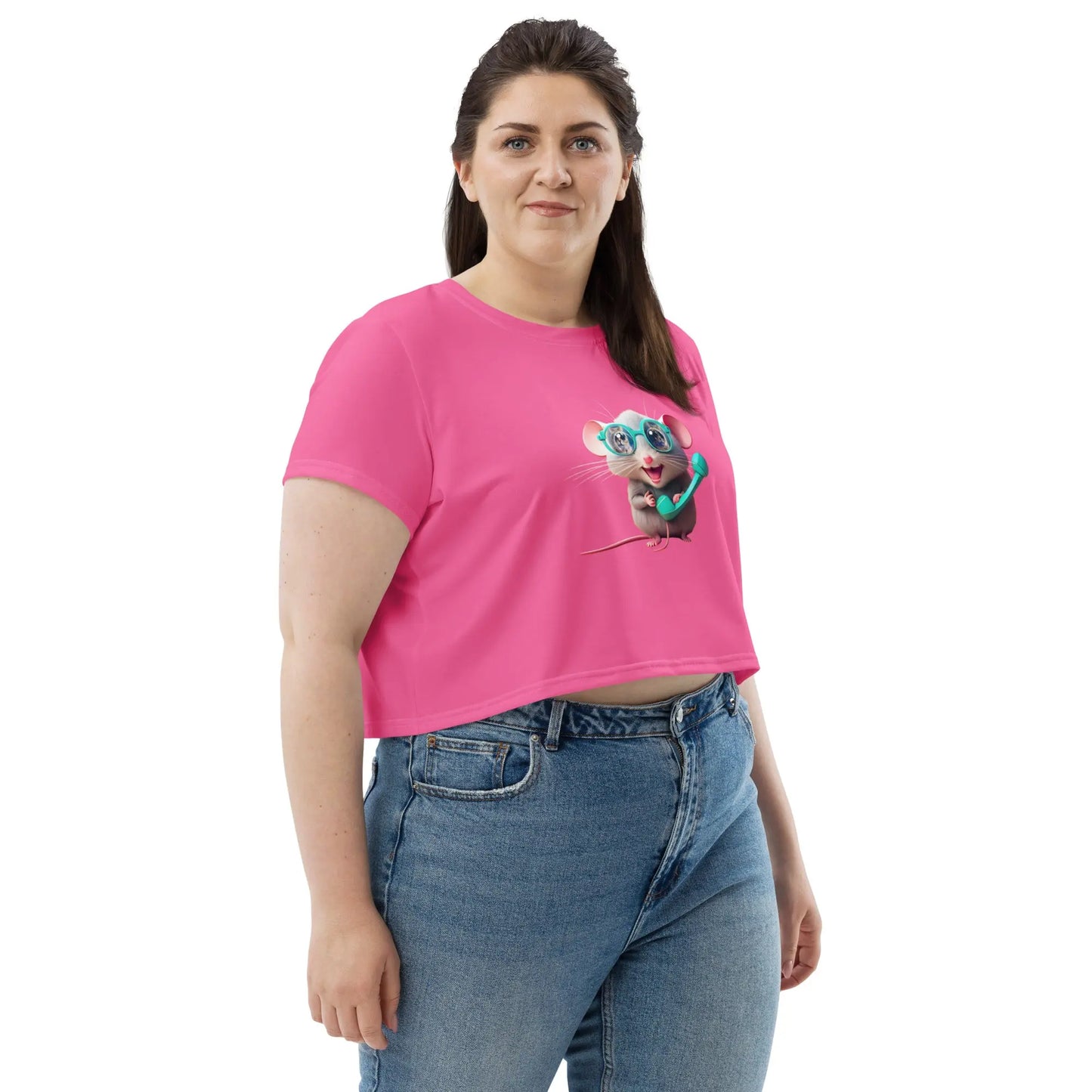 All-Over Print Crop Tee - Funny is key Printful