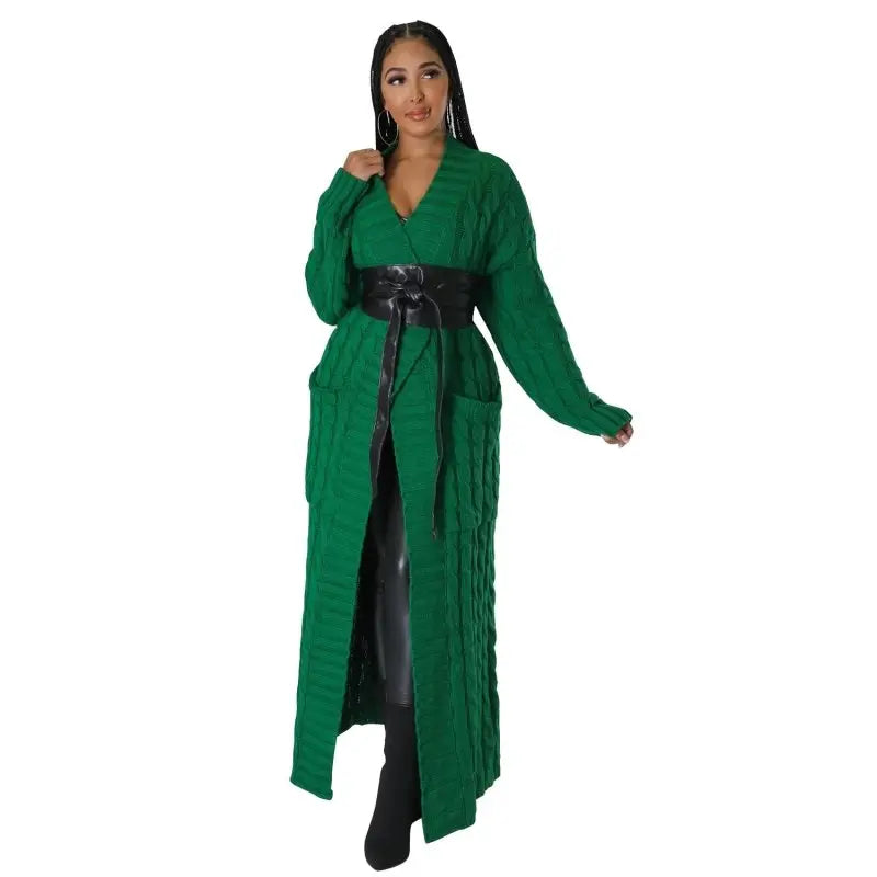 Autumn Winter Women Clothing Sexy Casual Long Sleeve Long Sweater Coat - Premium Coats & Jackets for sale