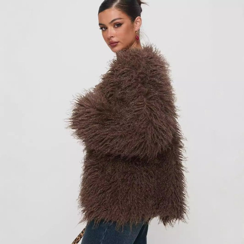 Coat Faux Fur Jacket - Premium Coats & Jackets for sale