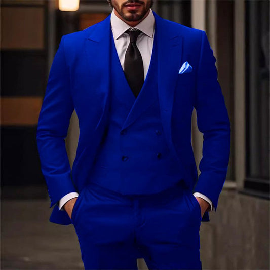 Men's Plus Size 3 - Piece Suit – Slim Fit Blazer Vest & Trousers - Premium Activewear for sale