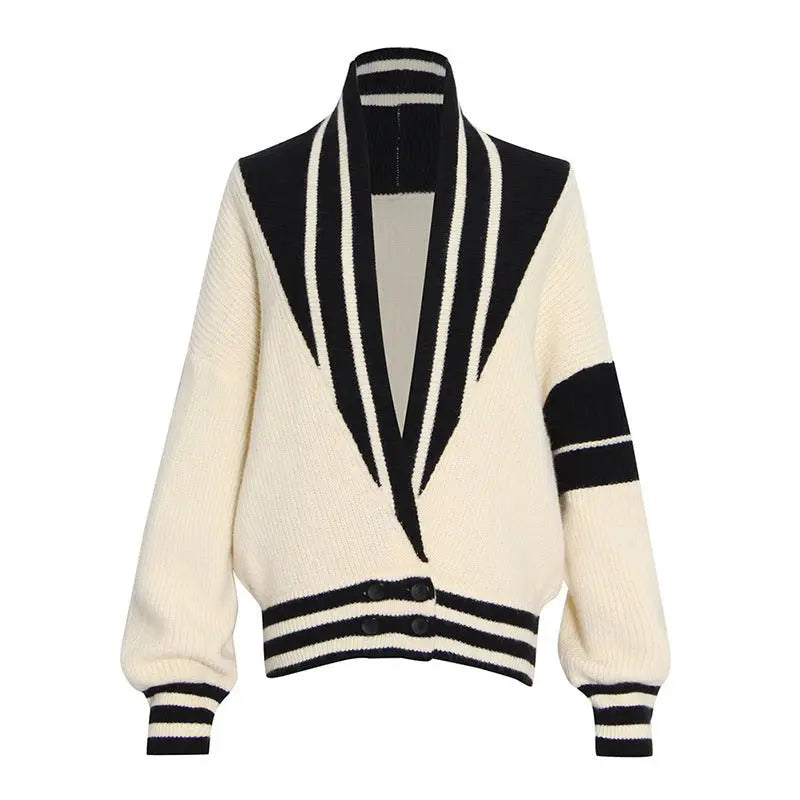 Spring French Lazy Sweater Women Design Knitted Cardigan Loose Top Long Sleeve Short Coat - Premium Cardigan for sale