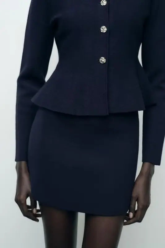 Women Clothing Flat Needle Knitted Jacket Jacket Skirt - Premium Shirts & Tops for sale