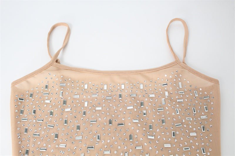 Sexy Tight High Waist Rhinestone Fishtail Dress Sling Dress - Premium Dresses for sale