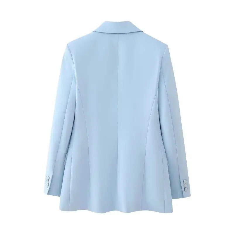 Women Collar Long Sleeve High Waist Solid Color Blazer