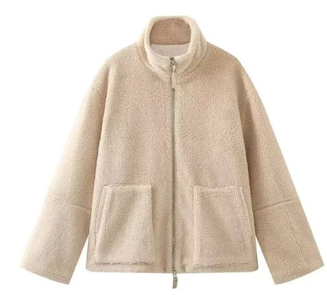 Women's Lamb Wool Turtleneck Woolen Coat - Premium Coats & Jackets for sale