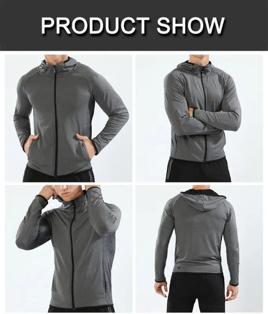 BARBOK Autumn Running Jacket Long Sleeve Sports Hooded