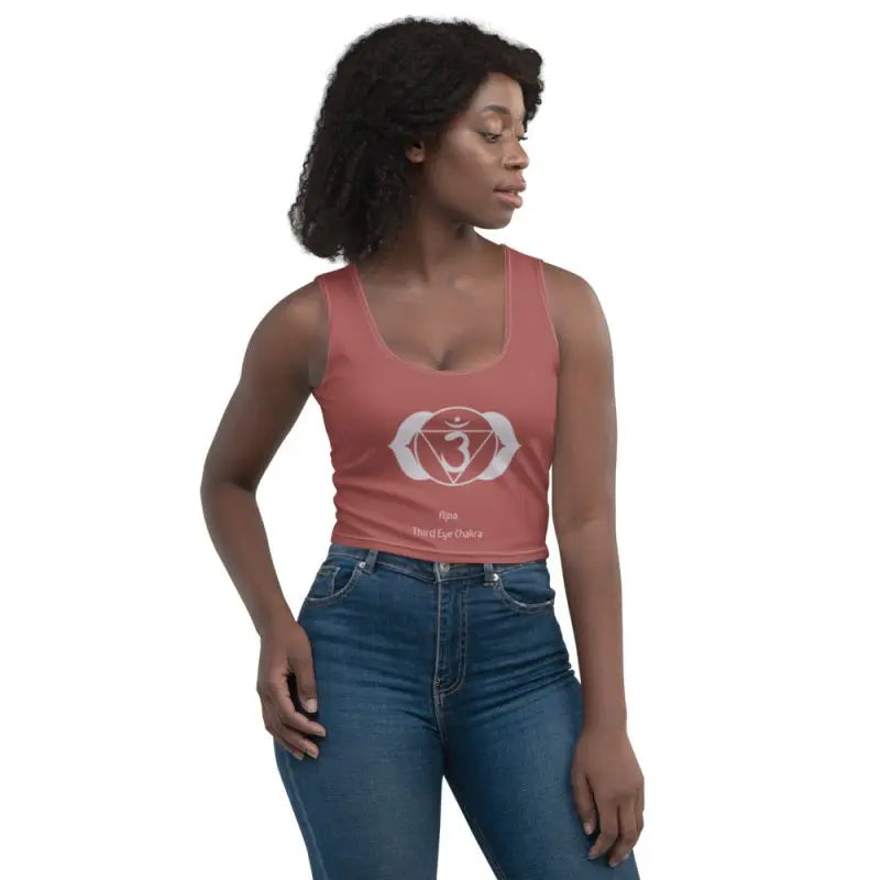 Crop Top - Third Eye Chakra graphic Roof Terracotta - Premium Shirts & Tops for sale