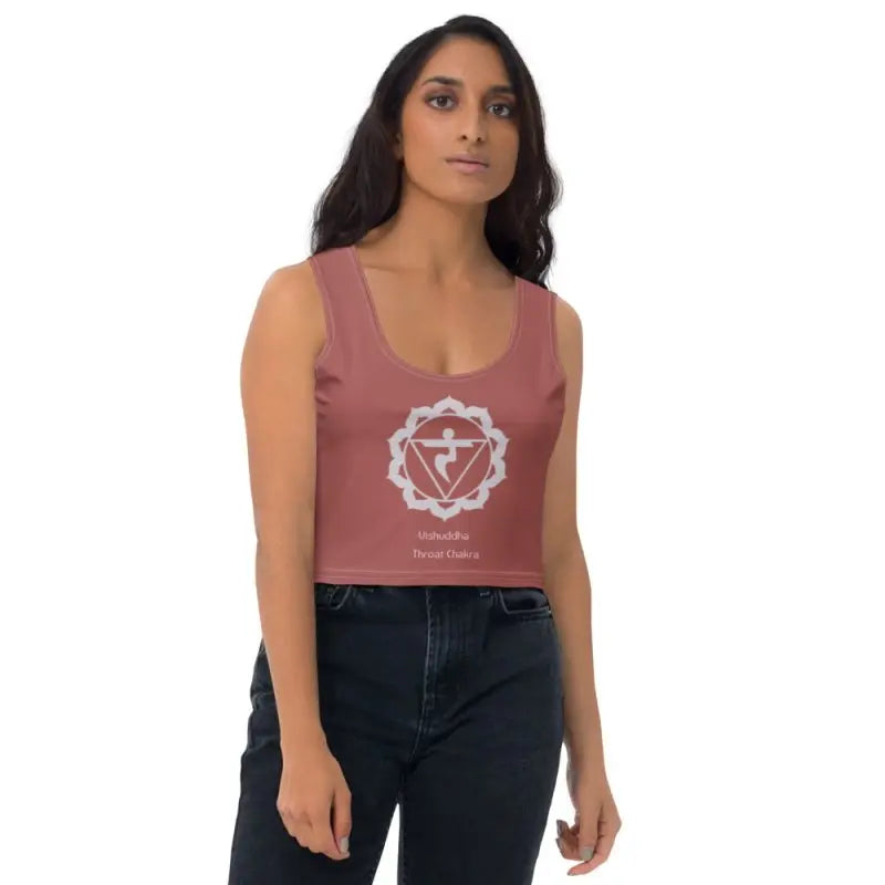 Crop Top - Throat Chakra graphic Roof Terracotta - Premium Shirts & Tops for sale