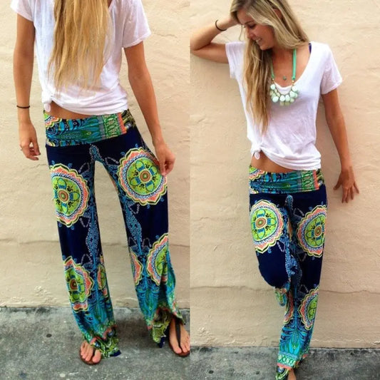 Floral Casual Wide Leg Long Harem Pants - Premium Pants for sale