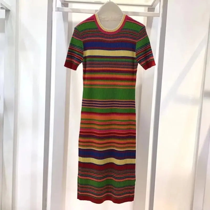 Knitted Dress For Women O - Neck Short Casual Bodycon Dress - Premium Dresses for sale