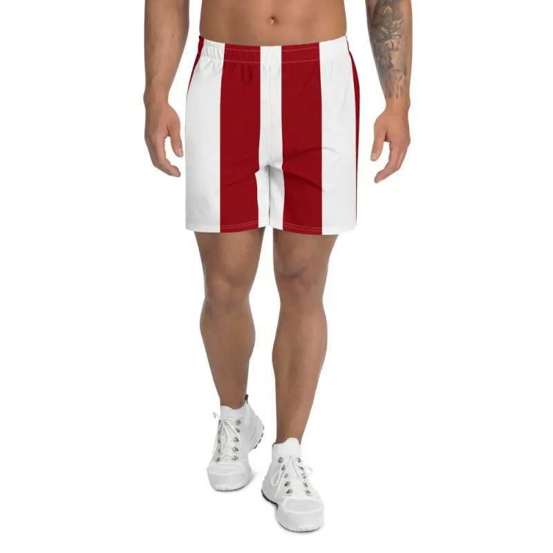 Men's Athletic Long Shorts - Streak Red - Premium Shorts for sale