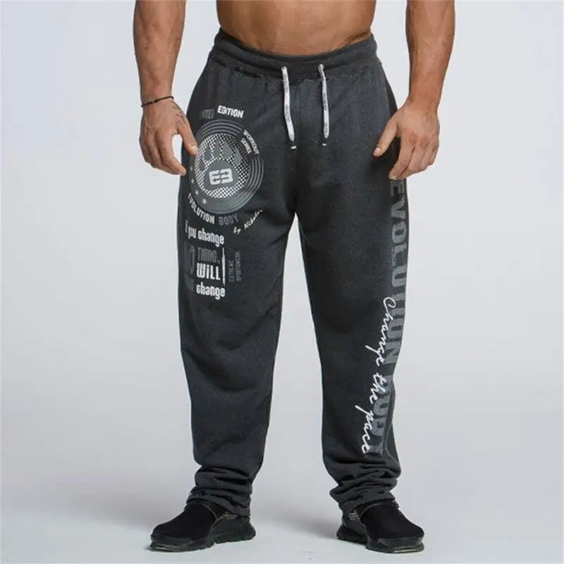 New Running Jogging Pants Men Cotton Soft Bodybuilding Joggers Sweatpants Harem Long Trousers Gym Fitness