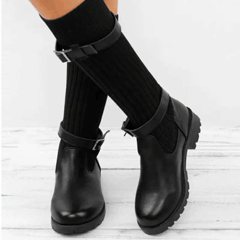 New Winter Wise Wool Large Women's Leather Boots - Premium Shoes for sale