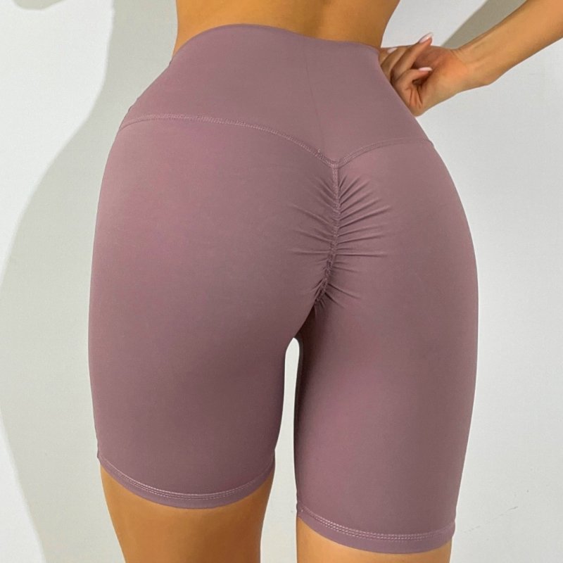Pleated Design Yoga Clothes Women Hip Raise High Waist Pleated Yoga Shorts Trousers Sports Workout Clothes Women