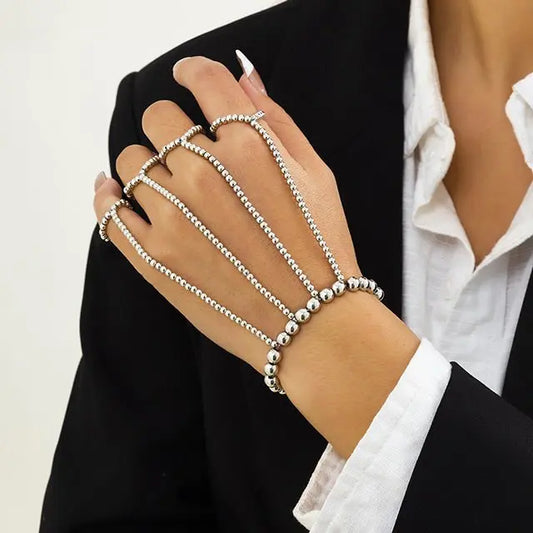 Punk gold silver white color chain bracelet beads jewelry - Premium bracelets for sale