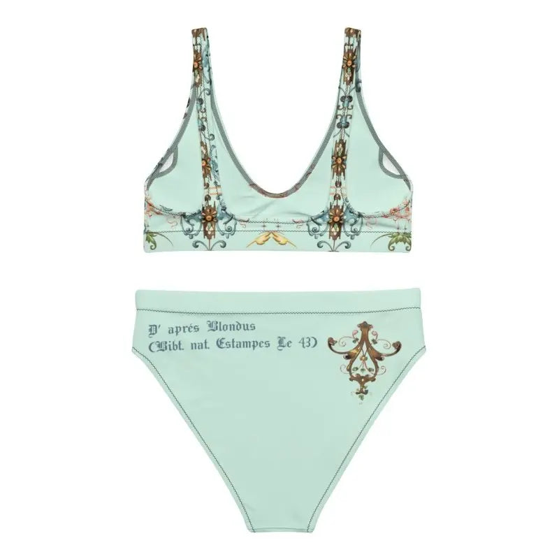 Recycled high - waisted bikini - Rococo pattern graphic style - Premium Swimsuit for sale