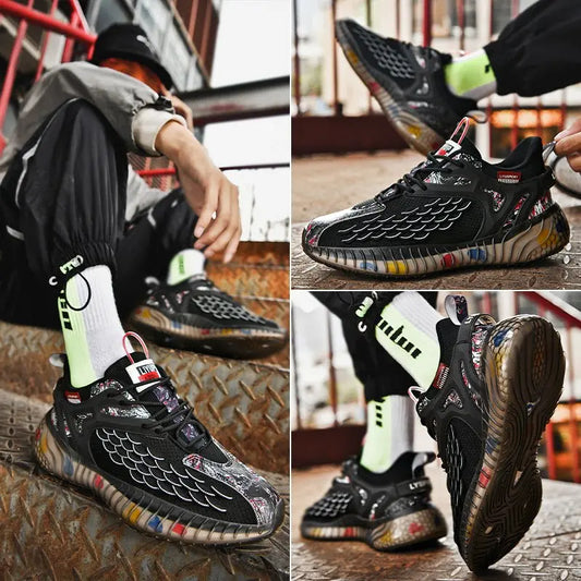 Shoes Men's Spring New Breathable Running Shoes National Tide Sports Shoes Men's Spring And Autumn
