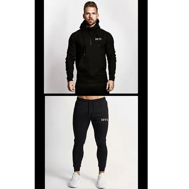 Sports Fitness Clothing Men's Brother Suit Autumn and Winter Hooded Sweatpants - Premium Coats&Jacket for sale