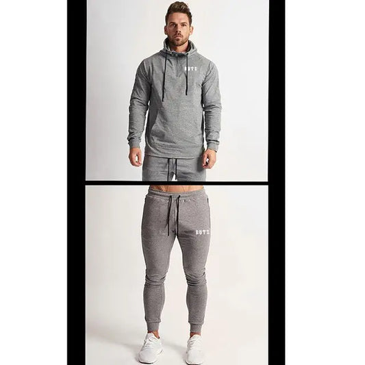 Sports Fitness Clothing Men's Brother Suit Autumn and Winter Hooded Sweatpants - Premium Coats&Jacket for sale
