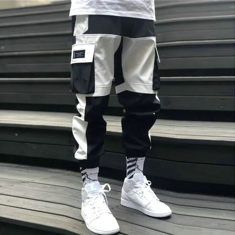 Streetwear Men's Multi Pockets Cargo Harem Pants Hip Hop Casual Male Track Pants Joggers Trousers Fashion Harajuku Men Pants - Premium Pants for sale