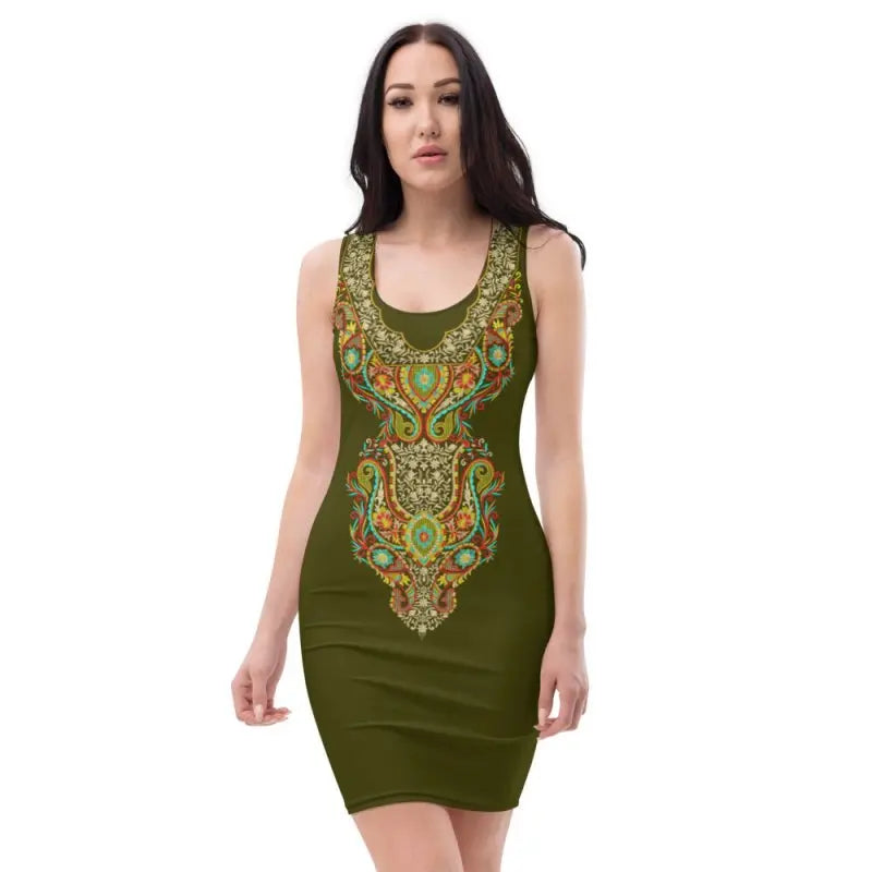 Sublimation Cut & Sew Dress - Indian style graphic ornament Karaka - Premium Dresses for sale