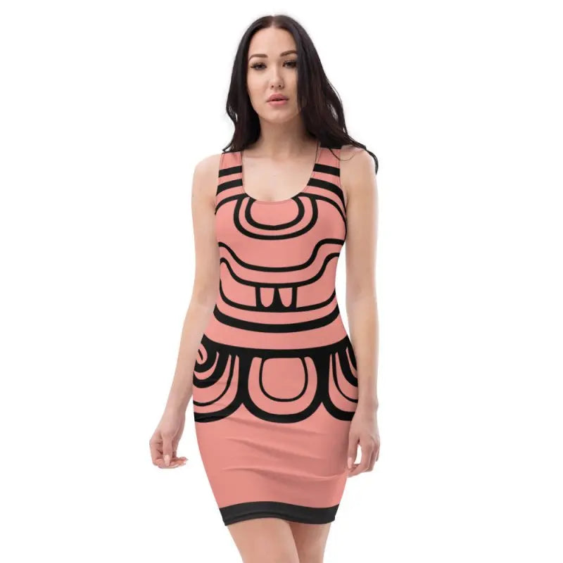 Sublimation Cut & Sew Dress - Maya Hieratic style Burnt Coral - Premium Dresses for sale