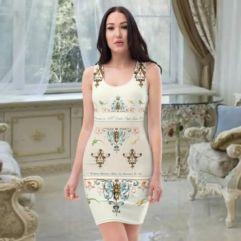 Rococo Pattern Fitted Dress Madragora Original Design | As Seen on TikTok madragora Rococo Pattern Fitted Dress Madragora Original Design | As Seen on TikTok madragora