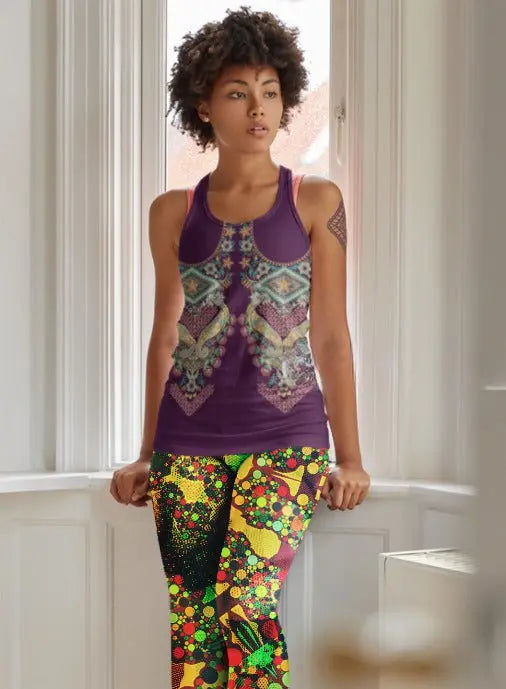 Sublimation Cut & Sew Tank Top - Indian ornament full - Premium Shirts & Tops for sale