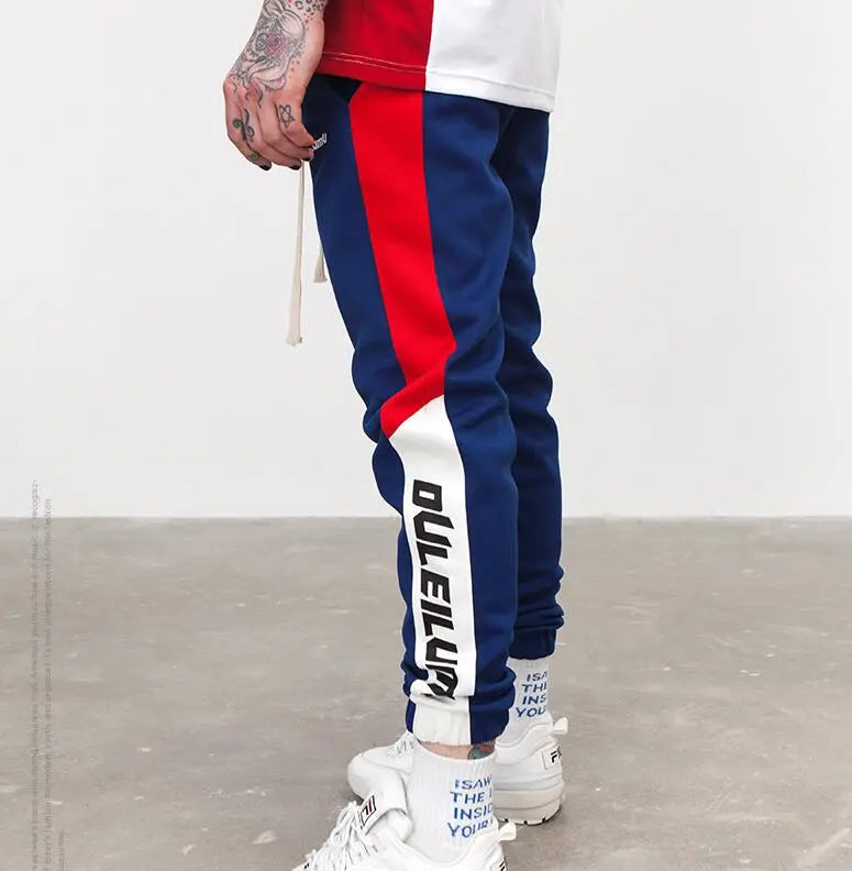 Sweatswear Pants Printing Side Stripe Pockets Men Vintage Sweatpants - Premium Pants for sale