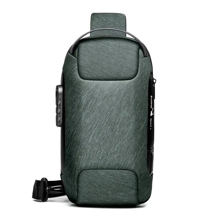 Waterproof USB Oxford Crossbody Bag Anti-theft Shoulder Sling Bag Multifunction Short Travel Messenger Chest Pack For Male