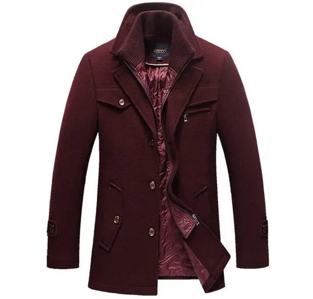 Winter Wool Coat Slim Fit Jackets Men Casual Outerwear - Premium Coats & Jackets for sale