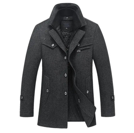 Winter Wool Coat Slim Fit Jackets Men Casual Outerwear - Premium Coats & Jackets for sale
