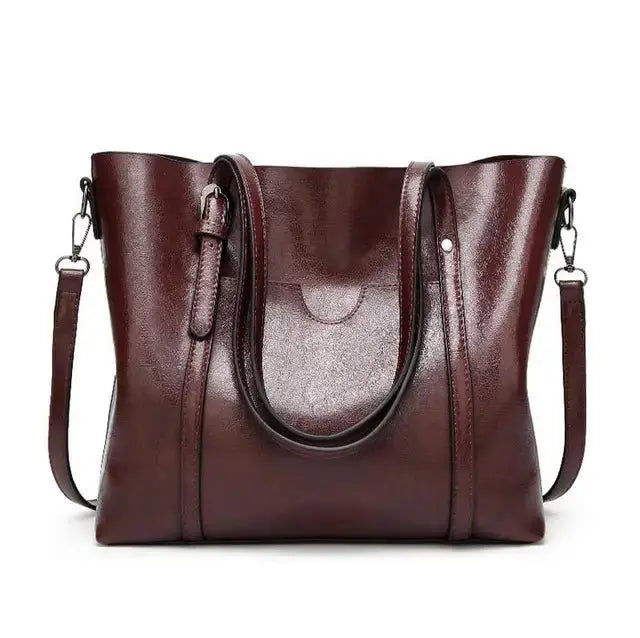 Women bag Oil wax Women's Leather Handbags Luxury Lady Hand Bags With Purse Pocket Women messenger bag