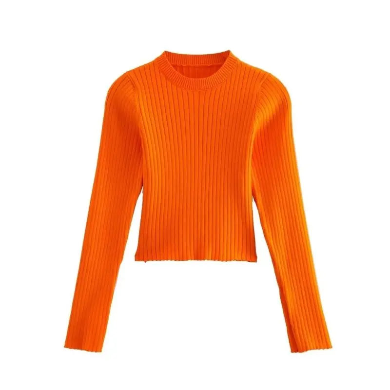 Women Fashion Slim Fitting Knitted Sweater Spring Autumn Vintage Turtleneck Long Sleeve Female Pullovers Chic Tops