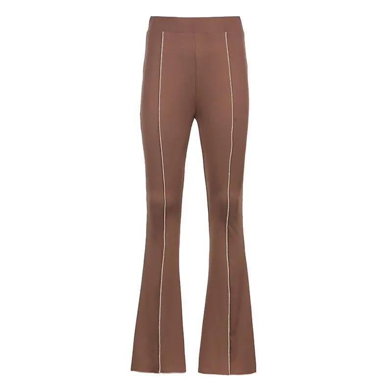 Women's clothing new anti-car line high waist show figure flared pants women