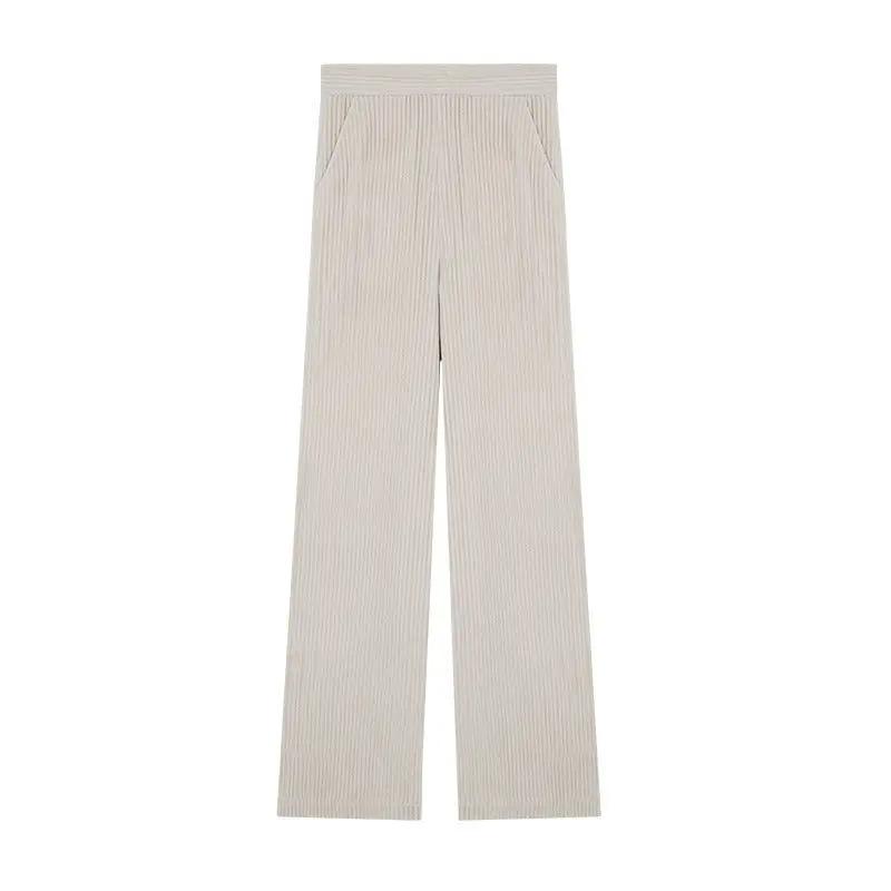 Women's irregular fluffy, wide-leg trousers for the autumn-winter season.
