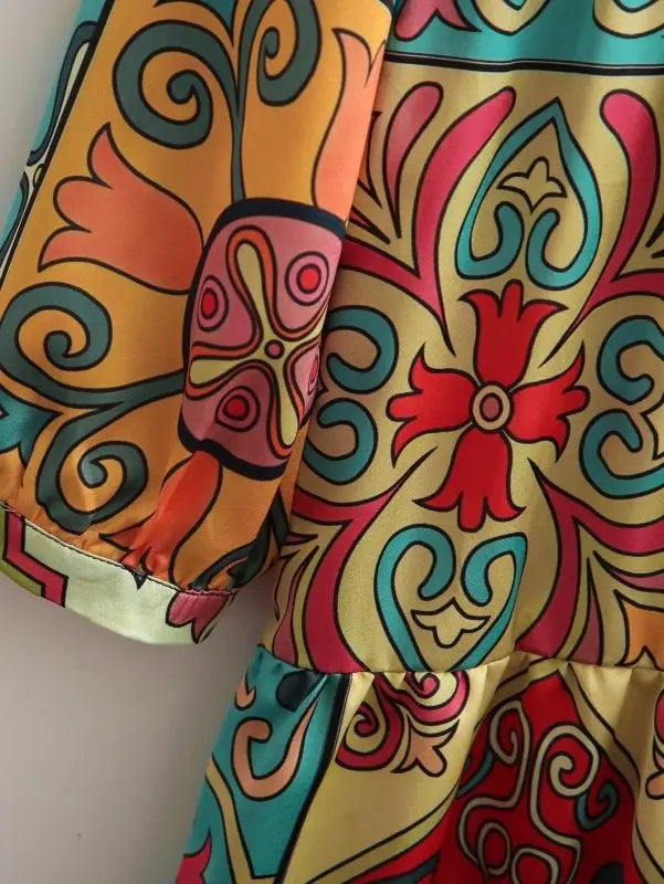 Women's New Printed Long Sleeve Shirt Dress Maxi Dress - Premium Skirt for sale