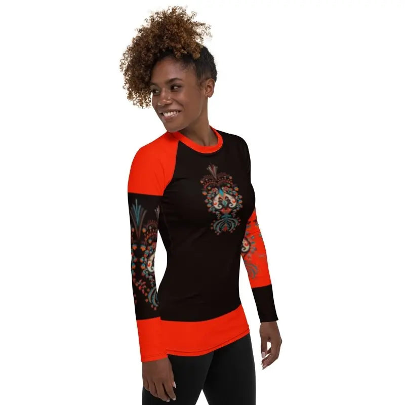 Women's Rash Guard - Arabian floral ornament illustration - Premium Rash Guards & Swim Shirts for sale