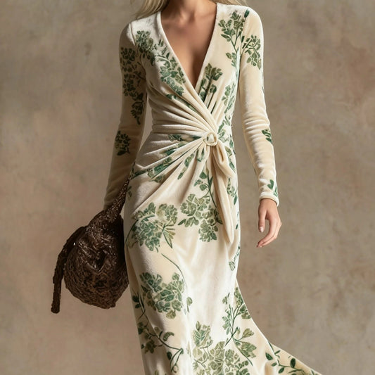 Women's High Waist Long Sleeve Maxi Dress – Pullover Style, 9 Colors