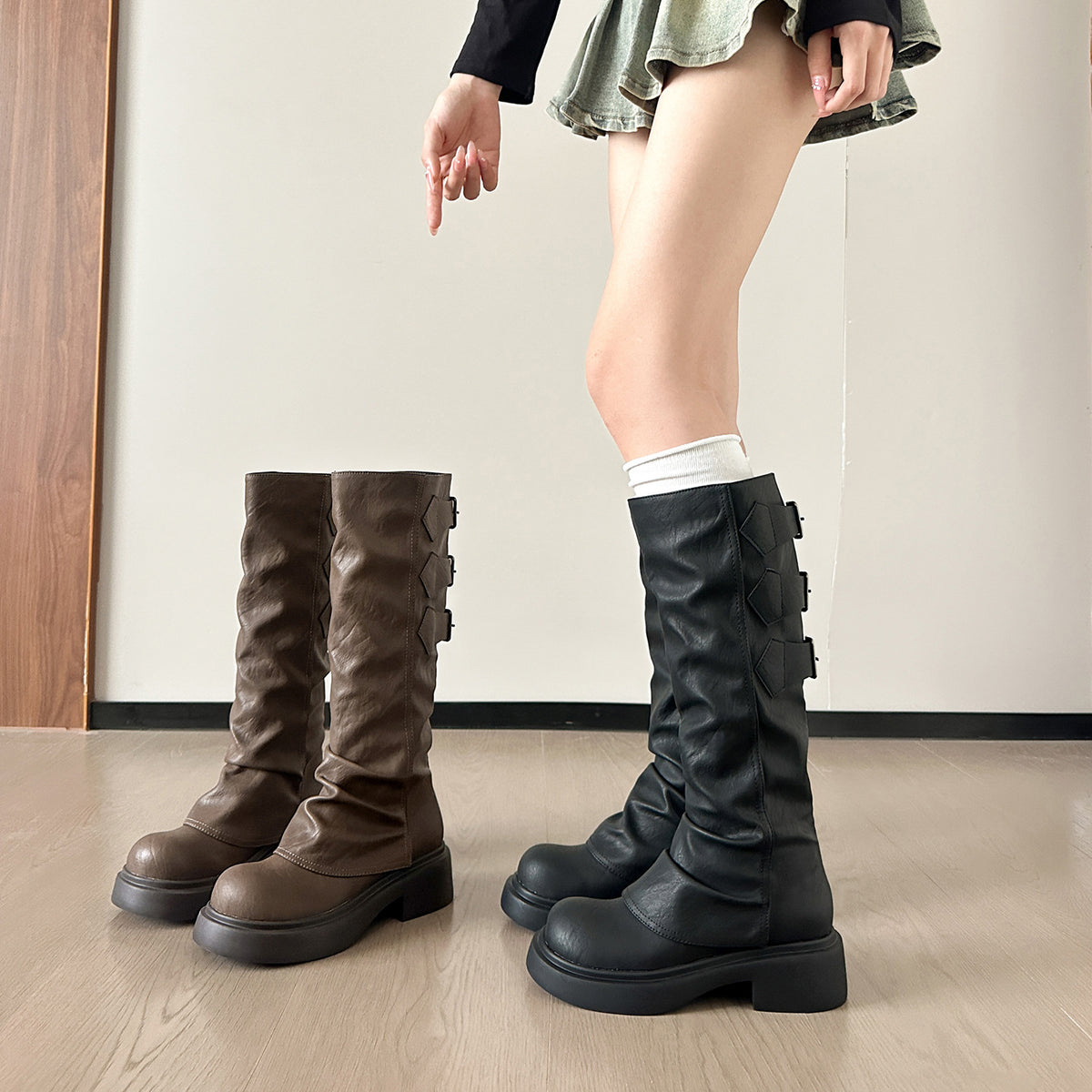 Women's Retro Knee-High Thick-Sole Boots
