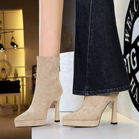 Women's Waterproof Platform Ankle Boots with Chunky Heel