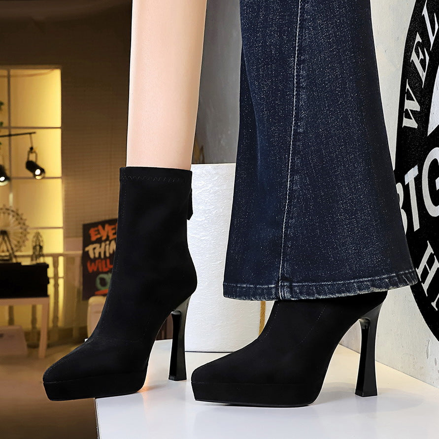 Women's Waterproof Platform Ankle Boots with Chunky Heel