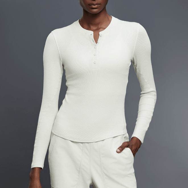 Autumn Casual All Match Henley Shirt Modal Skin Friendly Sports Top Fitness Yoga Long Sleeve T shirt Women - Premium for sale