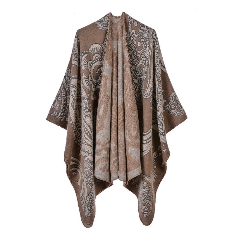 Autumn Winter Big Cashew Imitation Cashmere Women Scarf All Matching Thick Warm Shawl Cape