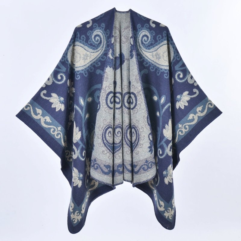 Autumn Winter Retro Paisley Thick Shawl Street Cloak Scarf