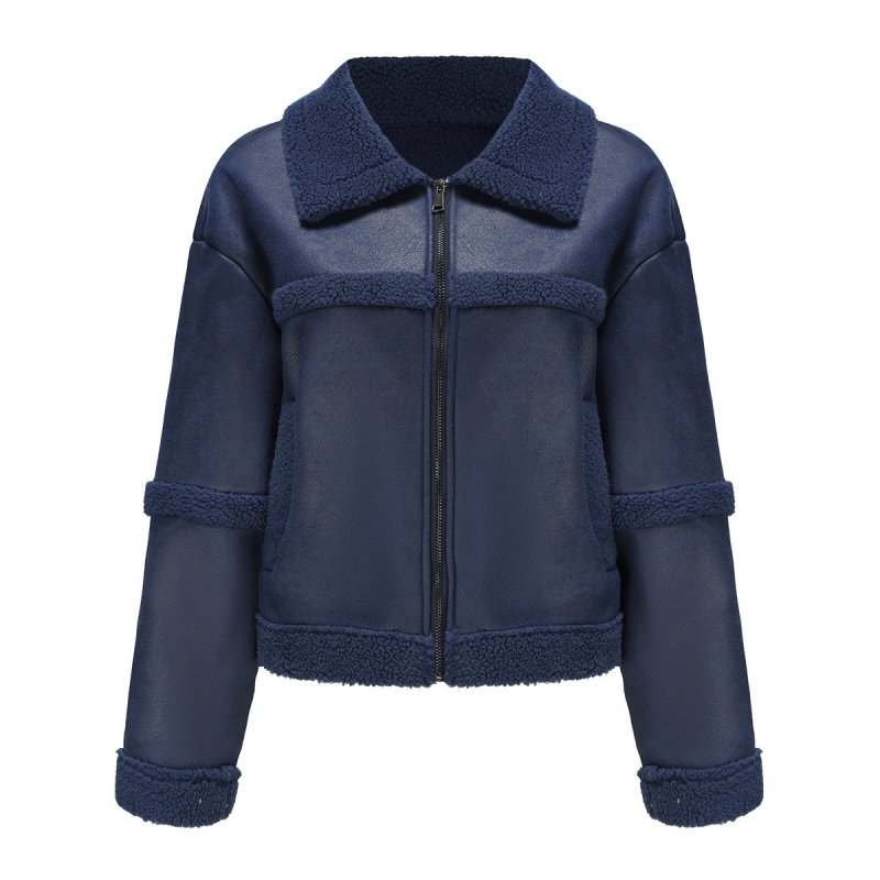 Autumn Winter Suede Women Fashionable Warm Fleece Leather Jacket Casual Windproof Coat Women Clothing