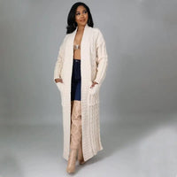 Autumn Winter Women Clothing Sexy Casual Long Sleeve Long Sweater Coat - Premium Coats & Jackets for sale