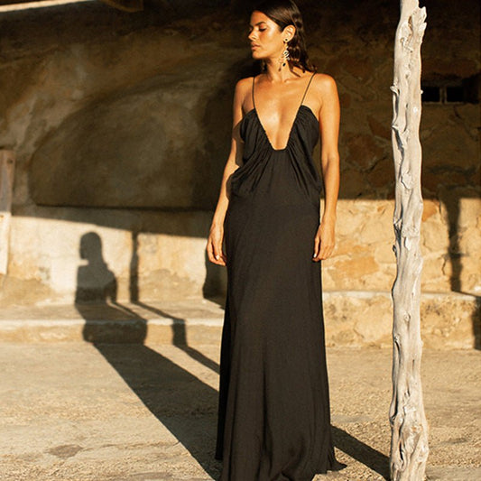 Beach Dress Women Casual Vacation Solid Color Pullover Bikini Swimsuit Blouse Sun Protection - Premium Dresses for sale