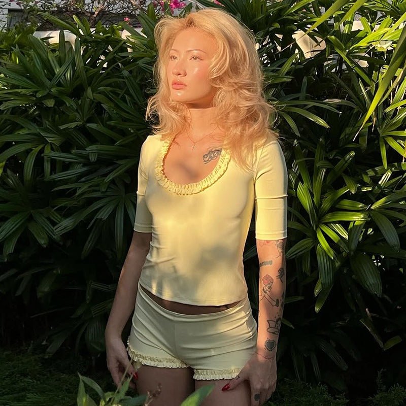 Bodycon T-Shirt & Shorts Set - Summer Two Piece Outfit - Premium for sale